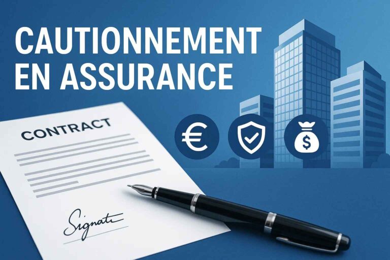 Bannière professionnelle sur le cautionnement en assurance.